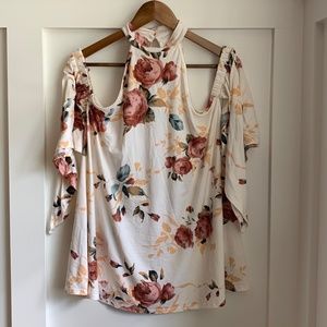 Nu Label Cold Shoulder Floral Top, Medium